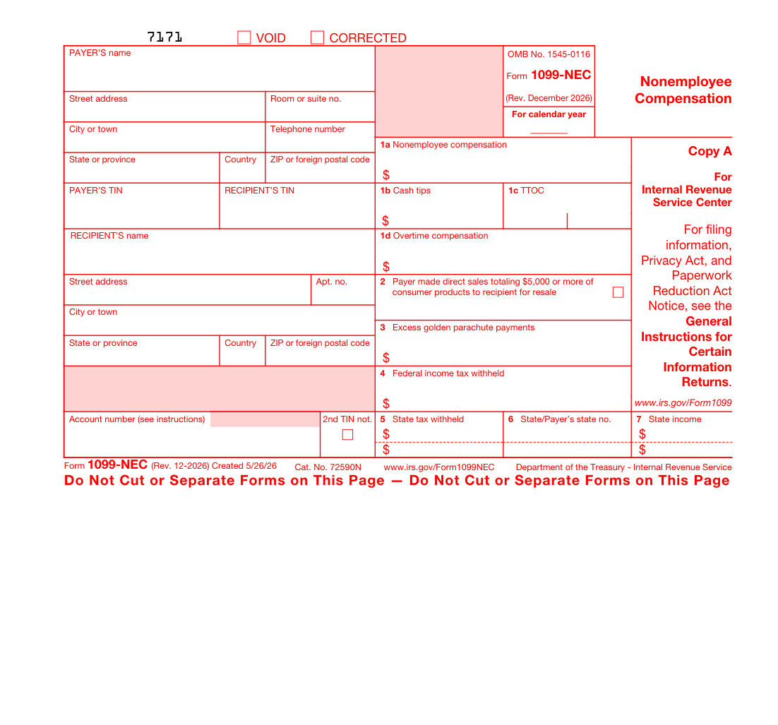 1099-NEC sample form